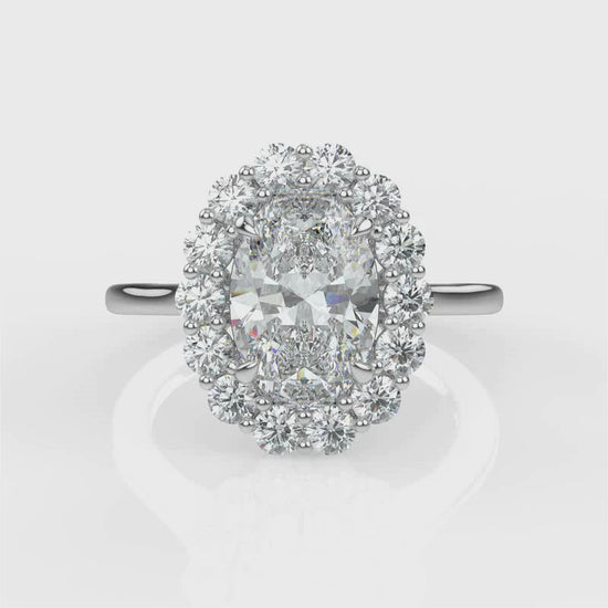 Load and play video in Gallery viewer, Cecilia Platinum Oval Video
