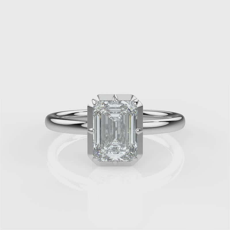 Load and play video in Gallery viewer, Araminta White Gold Emerald Video
