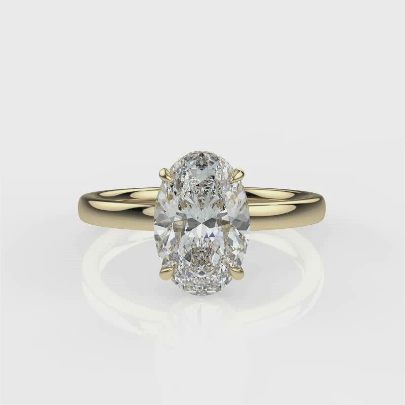 Load and play video in Gallery viewer, Evie Yellow Gold Oval Video
