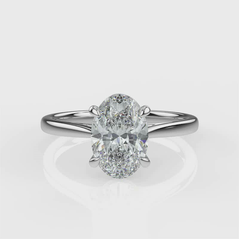 Load and play video in Gallery viewer, Anabelle White Gold Oval Video
