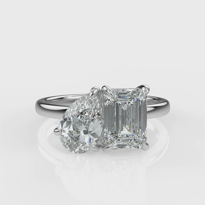 Load and play video in Gallery viewer, Sofia White Gold Emerald Video
