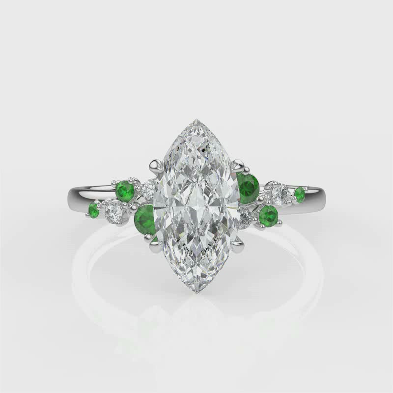 Load and play video in Gallery viewer, Evelyn Platinum Marquise Video
