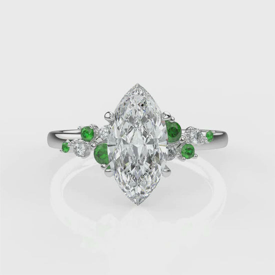 Load and play video in Gallery viewer, Evelyn Platinum Marquise Video
