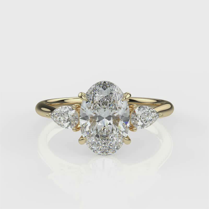 Load and play video in Gallery viewer, Alice Yellow Gold Oval Video
