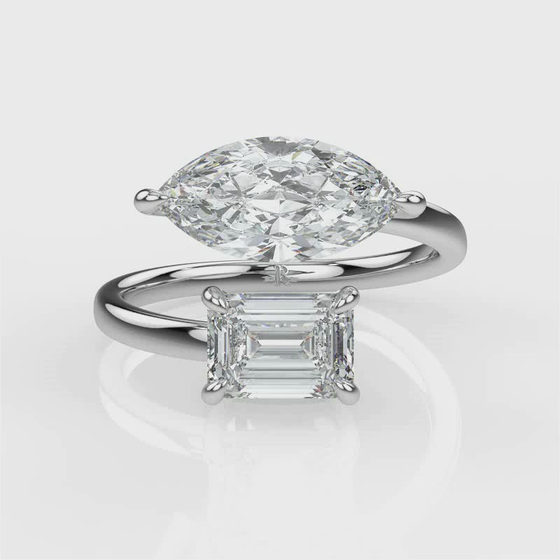 Load and play video in Gallery viewer, Princess Platinum Marquise Video
