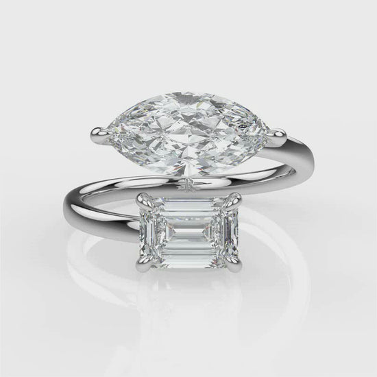 Load and play video in Gallery viewer, Princess Platinum Marquise Video
