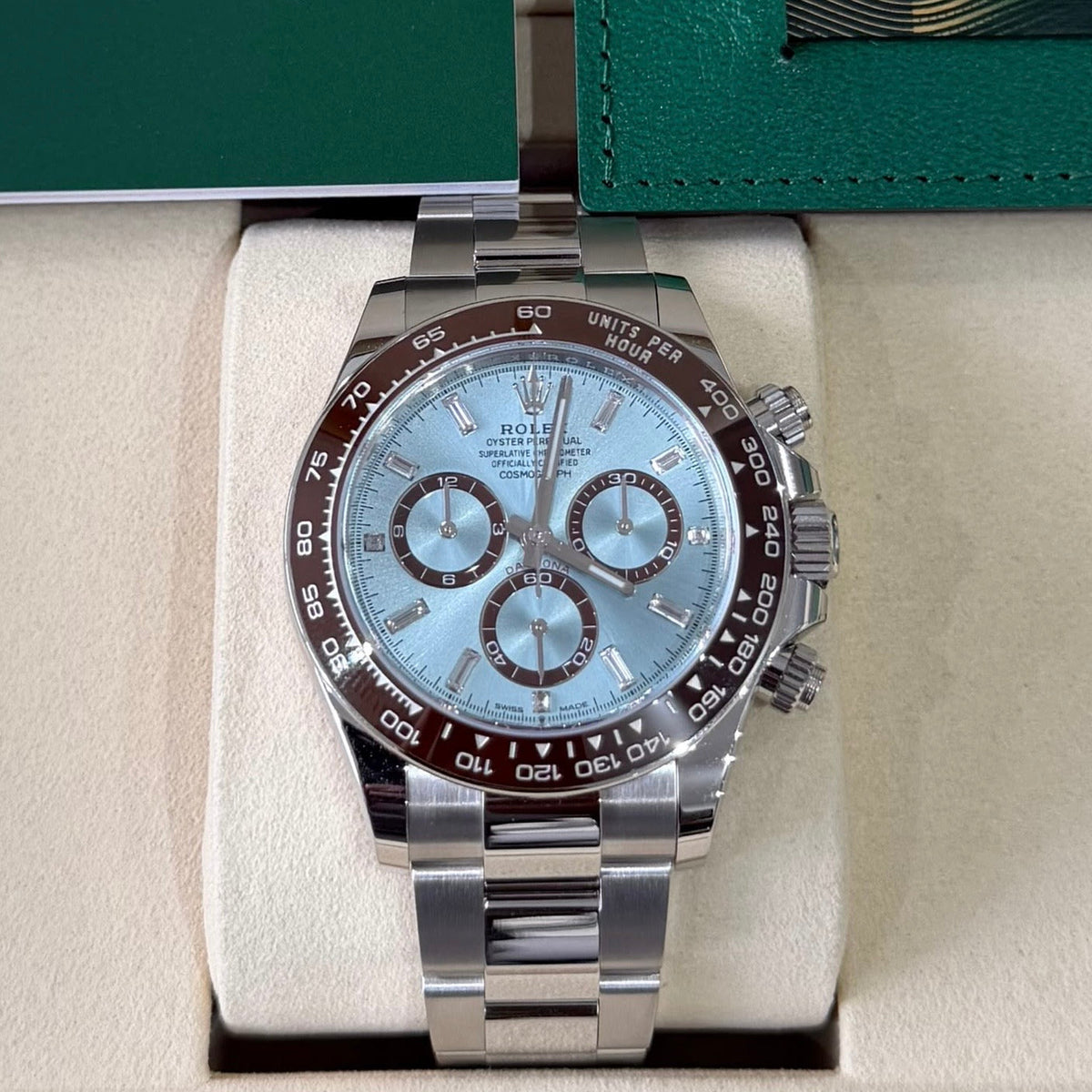 Rolex Daytona Platinum Baguette Dial 2026 Ref. 126506 Regal - Hatton Garden Jewellers