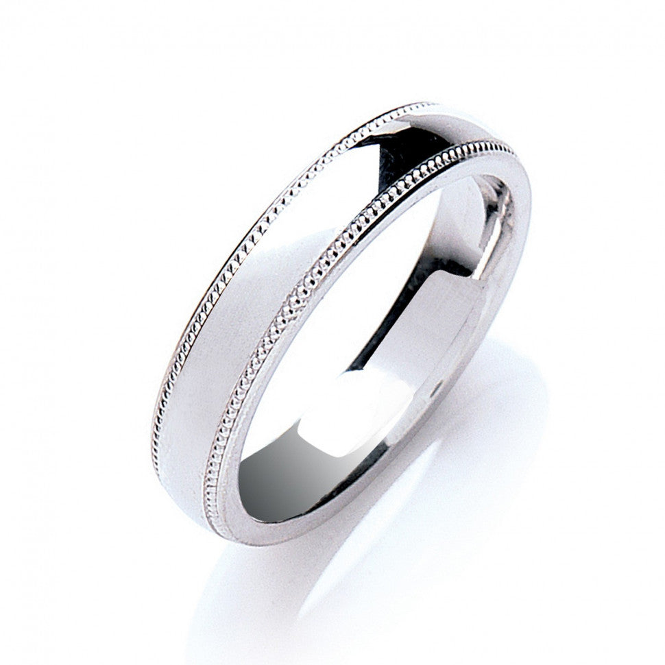 4mm Court Mill Grain Edges Wedding Band Regal - Hatton Garden Jewellers
